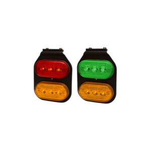 Bivoltaje 12/24 V Electronica 100% smd Rojo Ambar / Verde Ambar Unidad: 210 g Caja x 4: 470 g Embalaje : Caja x 2 (1 juego de 2 unidades)