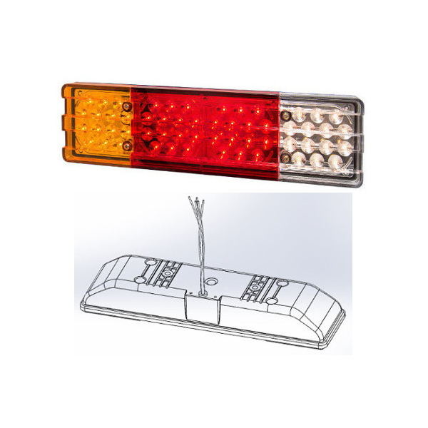 Ambar UnipolarRojo UnipolarRojo UnipolarCristal UnipolarElectronica 100% smdVoltaje: solo 24V56 leds 14 leds x funcionLado IZQUIERDOCon salida simple de cablesSin Ventana Ilumina PatentePeso aprox.:Unidad: 895 gCaja x 1: 1045 gEmbalaje Caja x 1 unidad Obs IZQ / 24V / Con salida de cables / Sin Vent