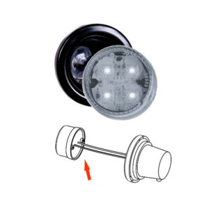 4 LedsColor CRISTALBivoltaje 12/24 VCon aro flexibleSin Pines y sin conector, con salida simple de cablesUnidad: 70 gCaja x 4: 340 gEmbalaje Caja x 4 Obs Sin Pines / Sin Conector