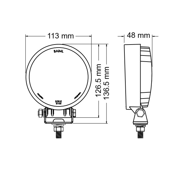 Faro BAIML 9 Cree leds Concentra / Spot - Bivoltaje 12V / 24V - 45W - Imagen 2