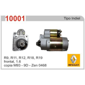 MOTOR DE ARRANQUE R9, R11, R12, R18, R19 FRONTAL 1.6 INDIEL (Reemplazo 10011-10018)