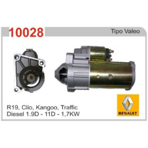 MOTOR DE ARRANQUE R19, CLIO, KANGOO, TRAFFIC DIESEL 1.9 (Reemplazo 10067)
