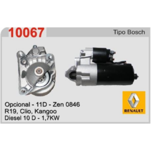 MOTOR DE ARRANQUE R19, CLIO, KANGOO DIESEL (Reemplazo 10028)