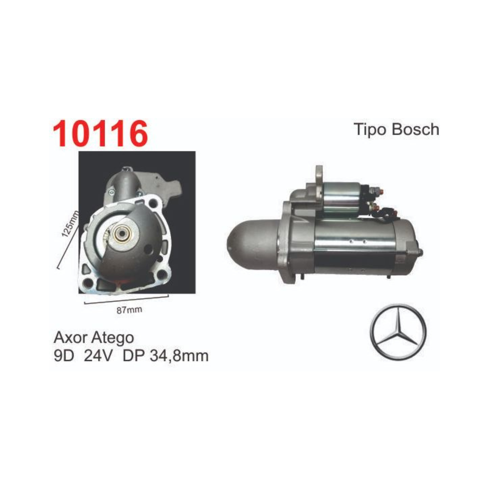 MOTOR DE ARRANQUE AXOR ATEGO (Reemplazo 10098)