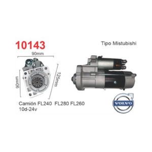 MOTOR DE ARRANQUE MITSUBISHI VOLVO FL240 FL260 FL280