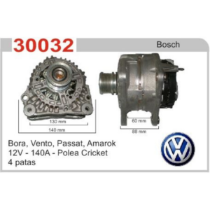 ALTERNADOR BORA, VENTO, PASSAT, AMAROK POLEA CRICKET BOSCH
