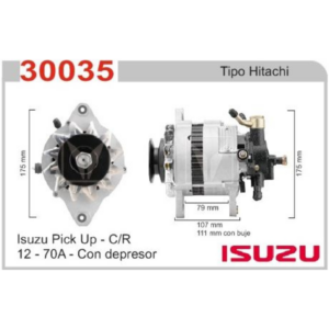 ALTERNADOR ISUZU PICK UP C/DEPRESOR HITACHI