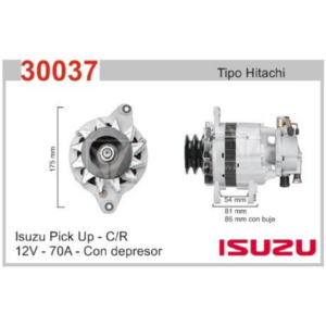 ALTERNADOR HITACHI 12V 70A UNIVERSAL IZUSU TOYOTA NISSAN C/DEPRESOR