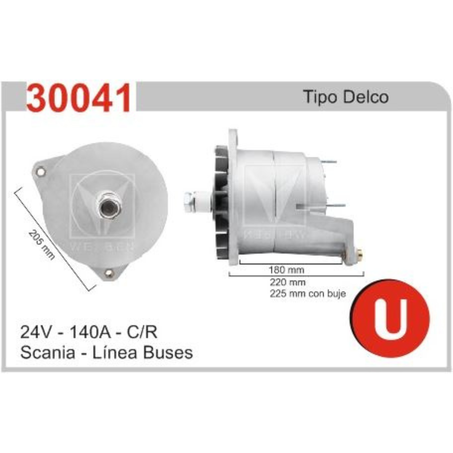 ALTERNADOR SCANIA - LINEA BUSES DELCO