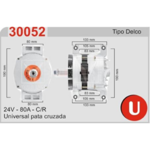 ALTERNADOR UNIVERSAL PATA CRUZADA DELCO