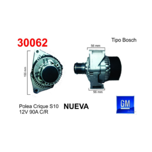 ALTERNADOR POLEA CRIQUE S10 BOSCH