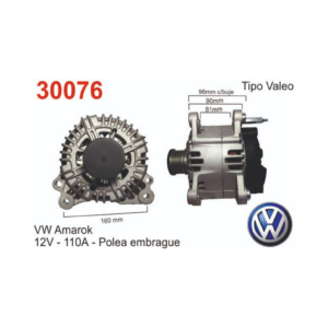 ALTERNADOR VW AMAROK POLEA EMBRAGUE VALEO