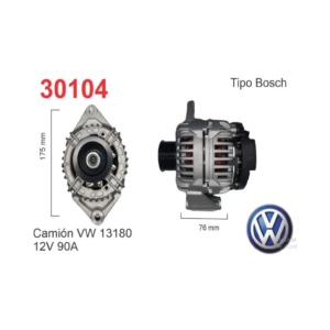 ALTERNADOR BOSCH 12V 95A FORD F100 CARGO CUMMINS VENTILADO VOLKSWAGEN VW 13.180 INTELIGENTE PATA 78mm