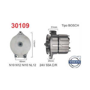 ALTERNADOR BOSCH 24V 65A VOLVO N10 N12 NL10 NL12