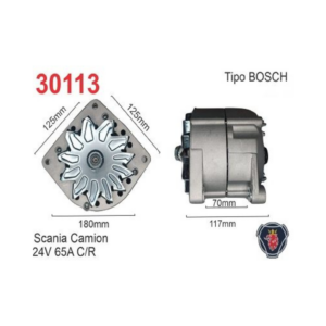 ALTERNADOR BOSCH 24V 65A SCANIA P 124
