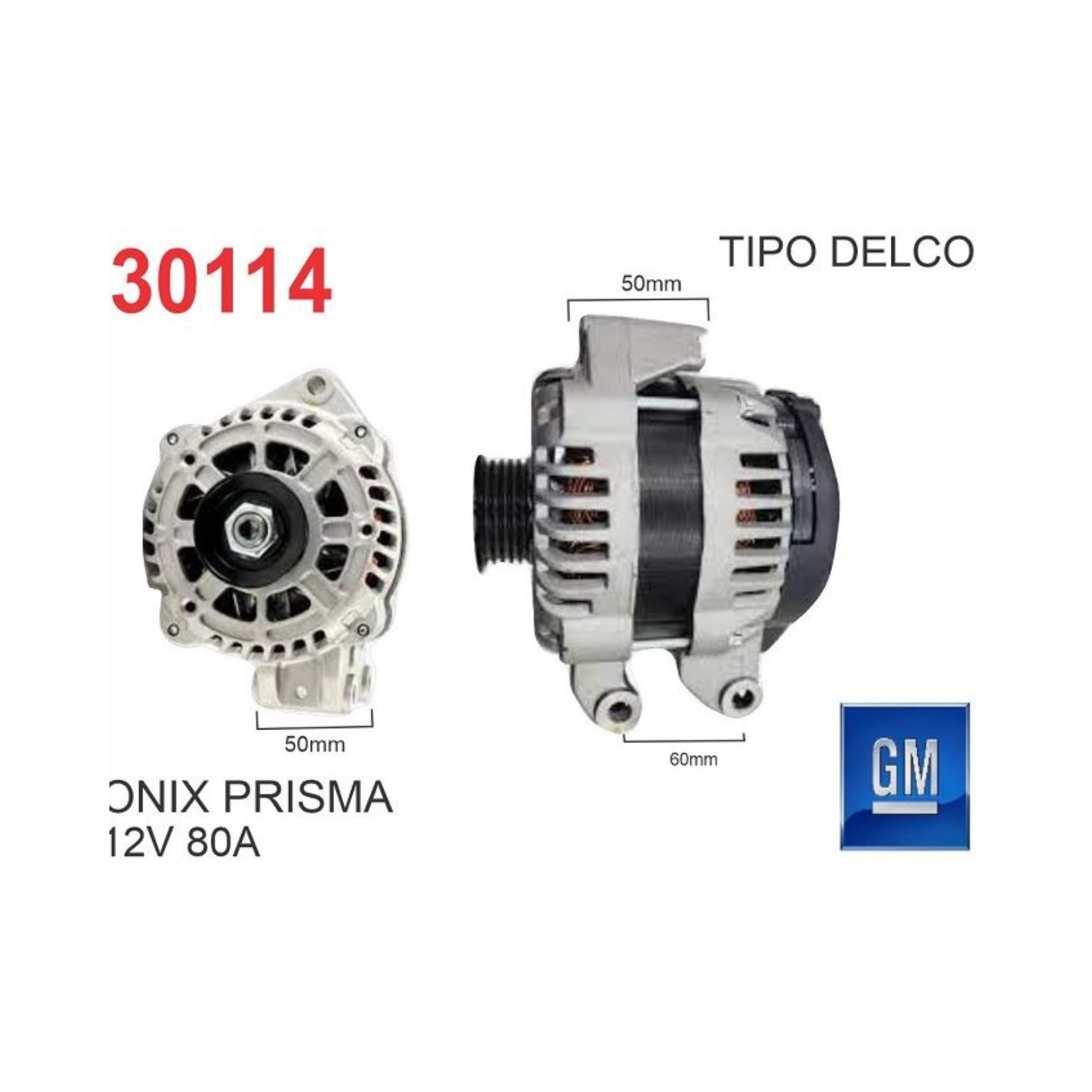 ALTERNADOR DELCO 12V 90A CHEVROLET GM COBALT ONIX PRISMA