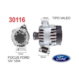 ALTERNADOR VALEO 12V 120A FORD FOCUS FIESTA ECOSPORT