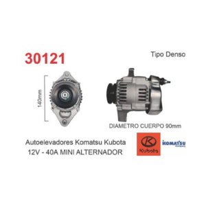 ALTERNADOR DENSO 12V 40A CASE KUBOTA VIAL CHICOS DIAMETRO CHICO MINI CUERPO