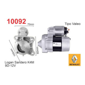 MOTOR DE ARRANQUE RENAULT NAFTA K4M- SANDERO-LOGAN-CLIO-KANGOO (Reemplazo 10123)