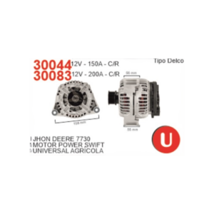 ALTERNADOR BOSCH 12V 200A UNIVERSAL AGRICOLA