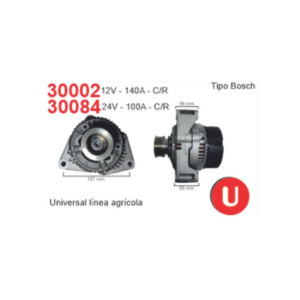 ALTERNADOR BOSCH 24V 100A UNIVERSAL AGRICOLA