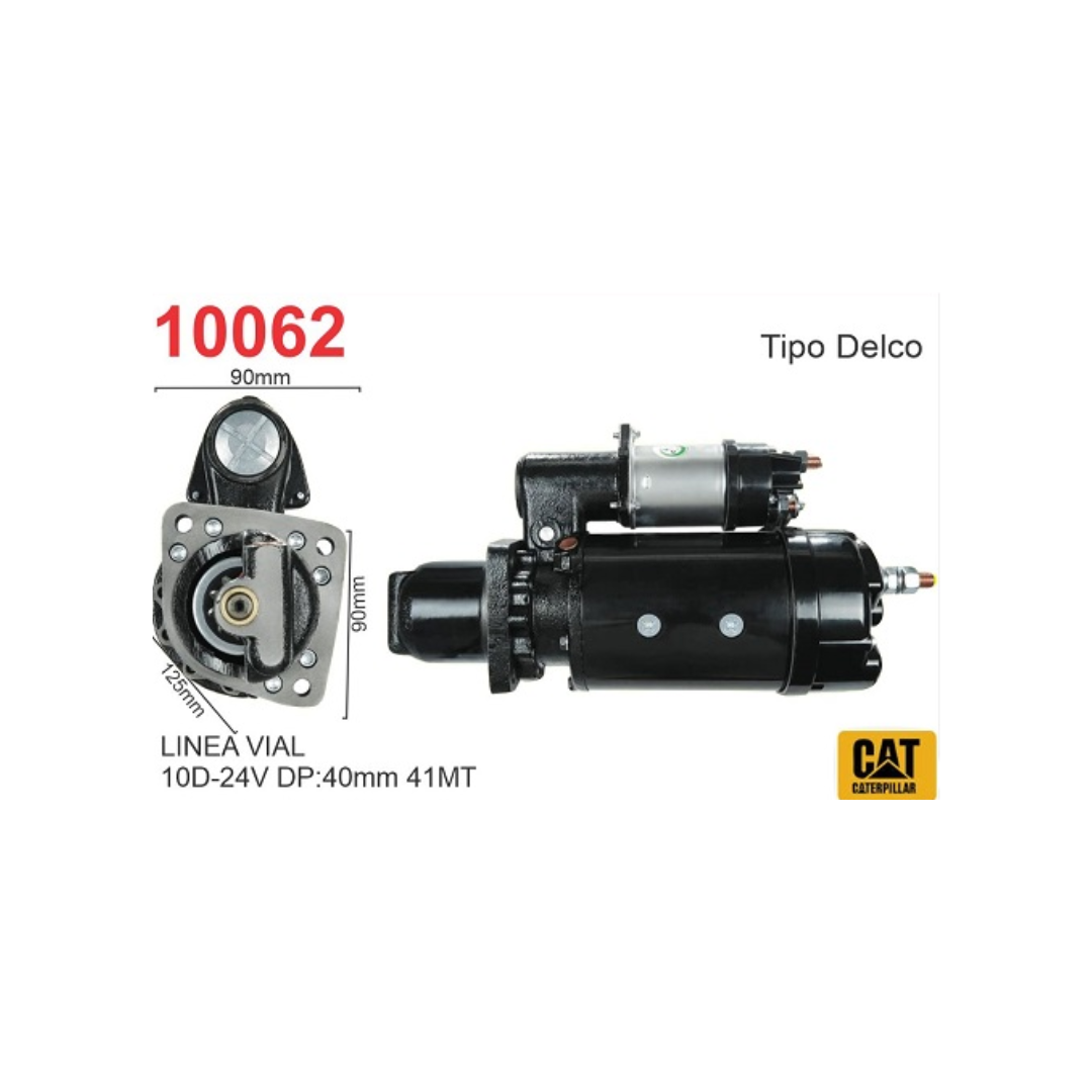 MOTOR DE ARRANQUE DELCO 41MT 10D 24V CUMMINS CATERPILLAR