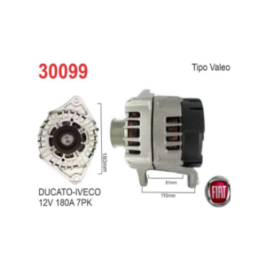 ALTERNADOR BOSCH 12V 180A FIAT IVECO DAYLI NEW HOLLAND