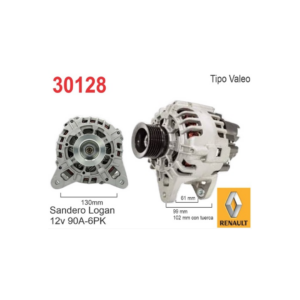 ALTERNADOR VALEO 12V 90A 6PK RENAULT KANGOO SANDERO LOGAN MASTER