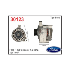 ALTERNADOR MOTORCRATF 12V 95A FORD F100 4.9 NAFTA VENTILADO